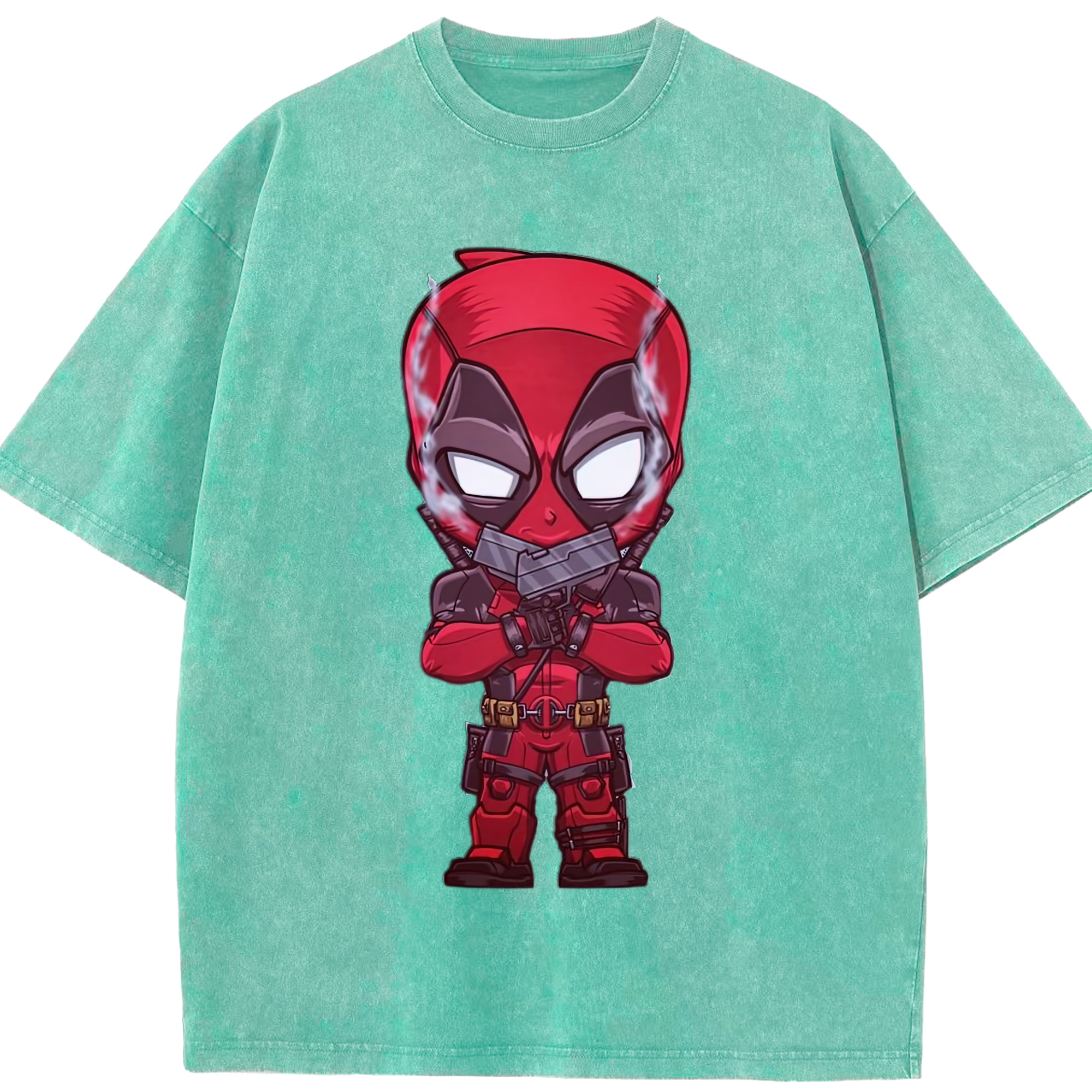 （画像用） Deadpool デッドプール 綿100% ヴィンテージ風 半袖Tシャツ（フロントプリント）